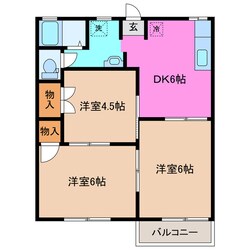 大矢知駅 徒歩22分 2階の物件間取画像